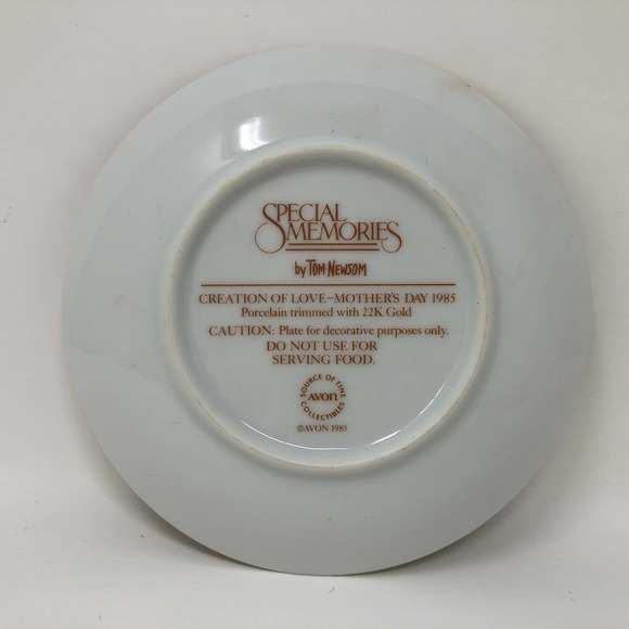 Creation of Love Plate Avon 1985 Mothers Day Tom Newsom Caucasian NOS - Picture 3 of 8